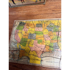 Vintage 1900s Milton Bradley Dissected Map of The United States USA Puzzle W Box