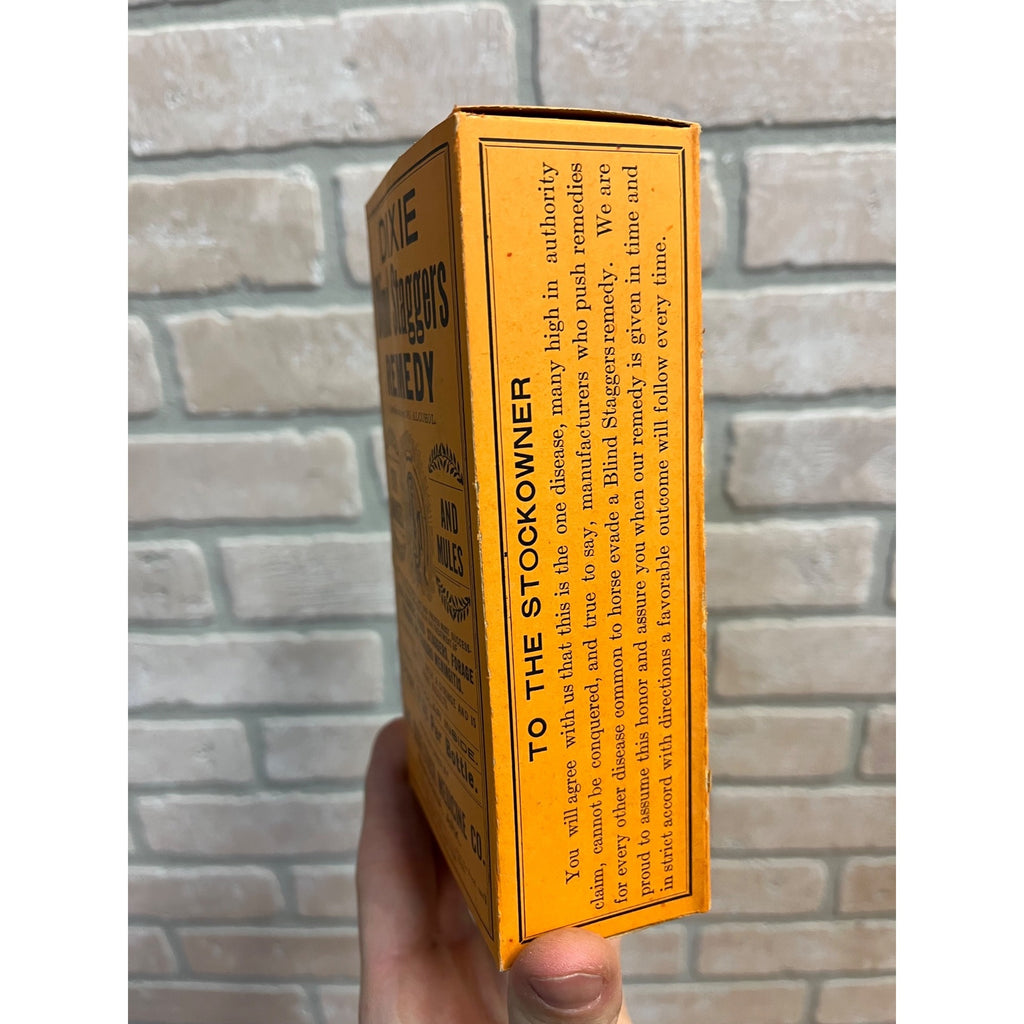 Vintage Dixie Stock Remedy Blind Staggers Medicine Box Advertising Marianna AR