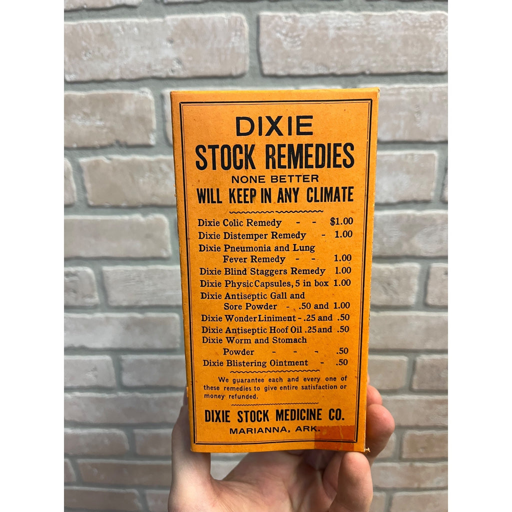 Vintage Dixie Stock Remedy Blind Staggers Medicine Box Advertising Marianna AR