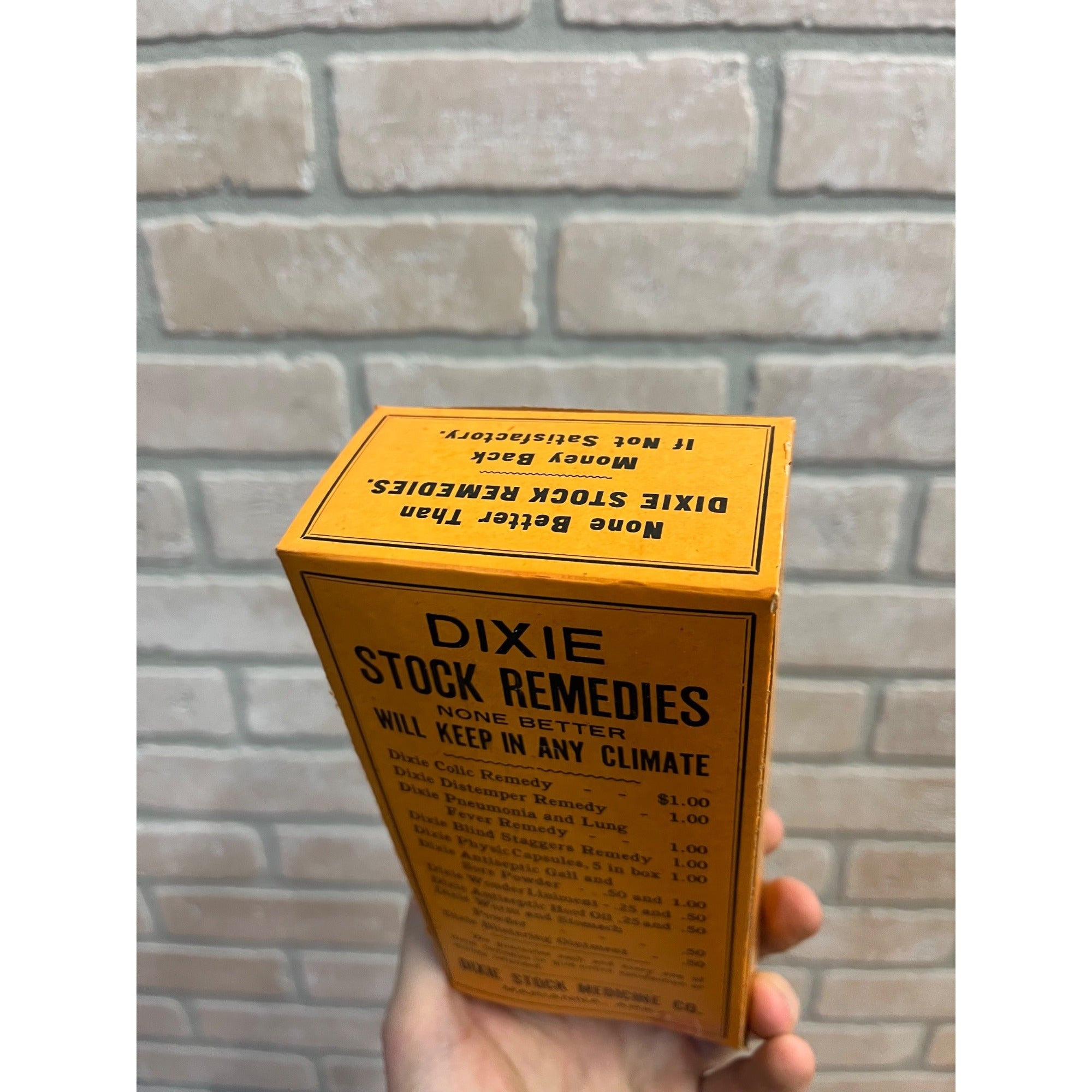 Vintage Dixie Stock Remedy Blind Staggers Medicine Box Advertising Marianna AR