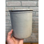 Antique Primitive 1900s White Stoneware Kitchen Crock 6.5" Tall Farmhouse Country Decor