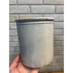 Antique Primitive 1900s White Stoneware Kitchen Crock 6.5" Tall Farmhouse Country Decor