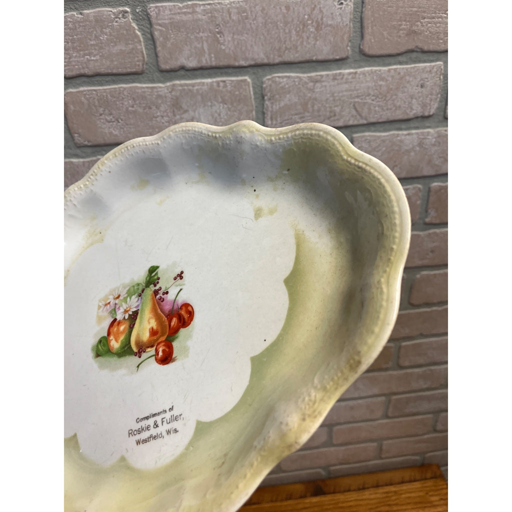Vintage Westfield Wisconsin Roskie & Fuller General Store Porcelain China Plate Tray