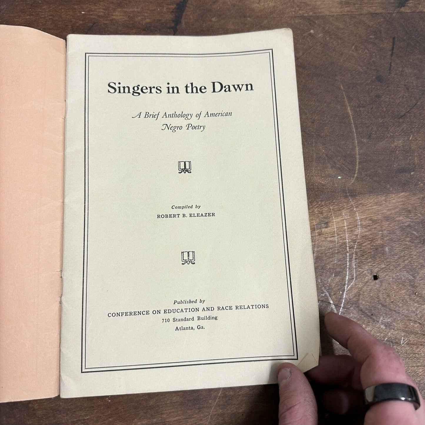 Singers in the Dawn; a Brief Anthology of American Negro Poetry (1936) Booklet