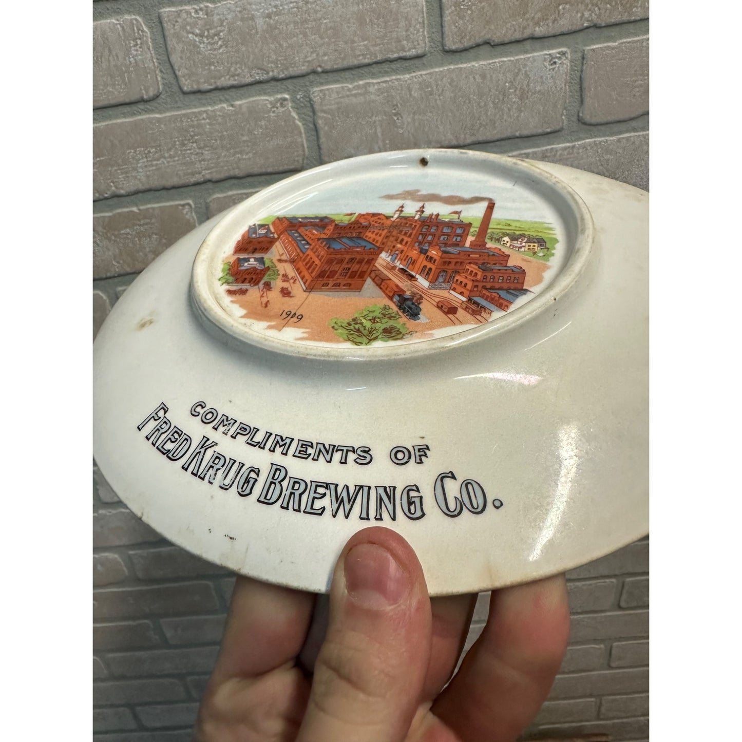 FRED KRUG BREWING CO. 1859 - 1909 ADVERTISING PLATE ORIGINAL PRE-PROHIBITION