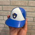 1973 Milwaukee Brewers Mini Baseball Hat Helmet Plastic Coin Bank - Vintage