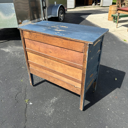 Antique Vintage Dresser Farmhouse Rustic Chippy Shabby Blue Paint