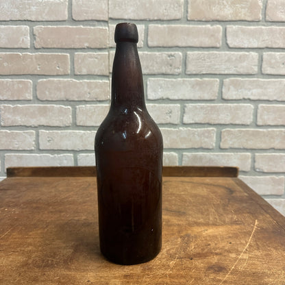 Antique 1800s SB&G Co. Streator Bottle & Glass Co. QUART Crude Blob Top Beer Blown