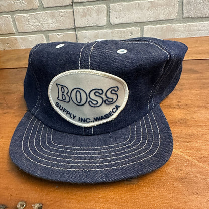 Vintage Boss Supply Inc Wasec Minnesota Denim Snapback Trucker Hat Cap