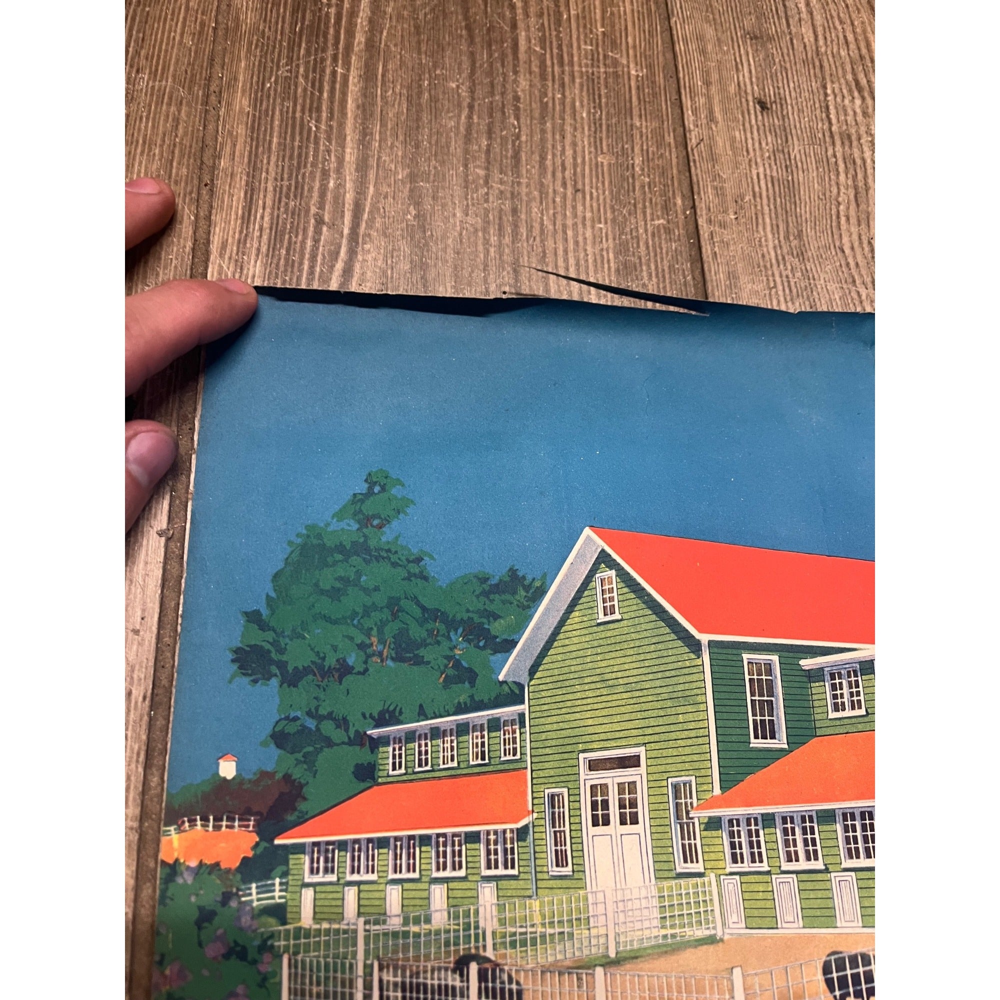 1920s Advertising Calendar Poster Fuller Goodman Farm Barn Dairy Scene