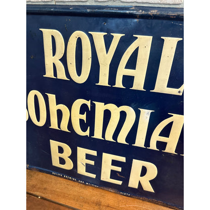 RARE Vintage 1940s Royal Bohemian Beer Advertising Sign Duluth MN Brewing Co.