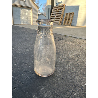 ANTIQUE PINT PHOENIX STORE MILK BOTTLE EMBOSSED HOBNAIL NATURES FINEST DAIRY