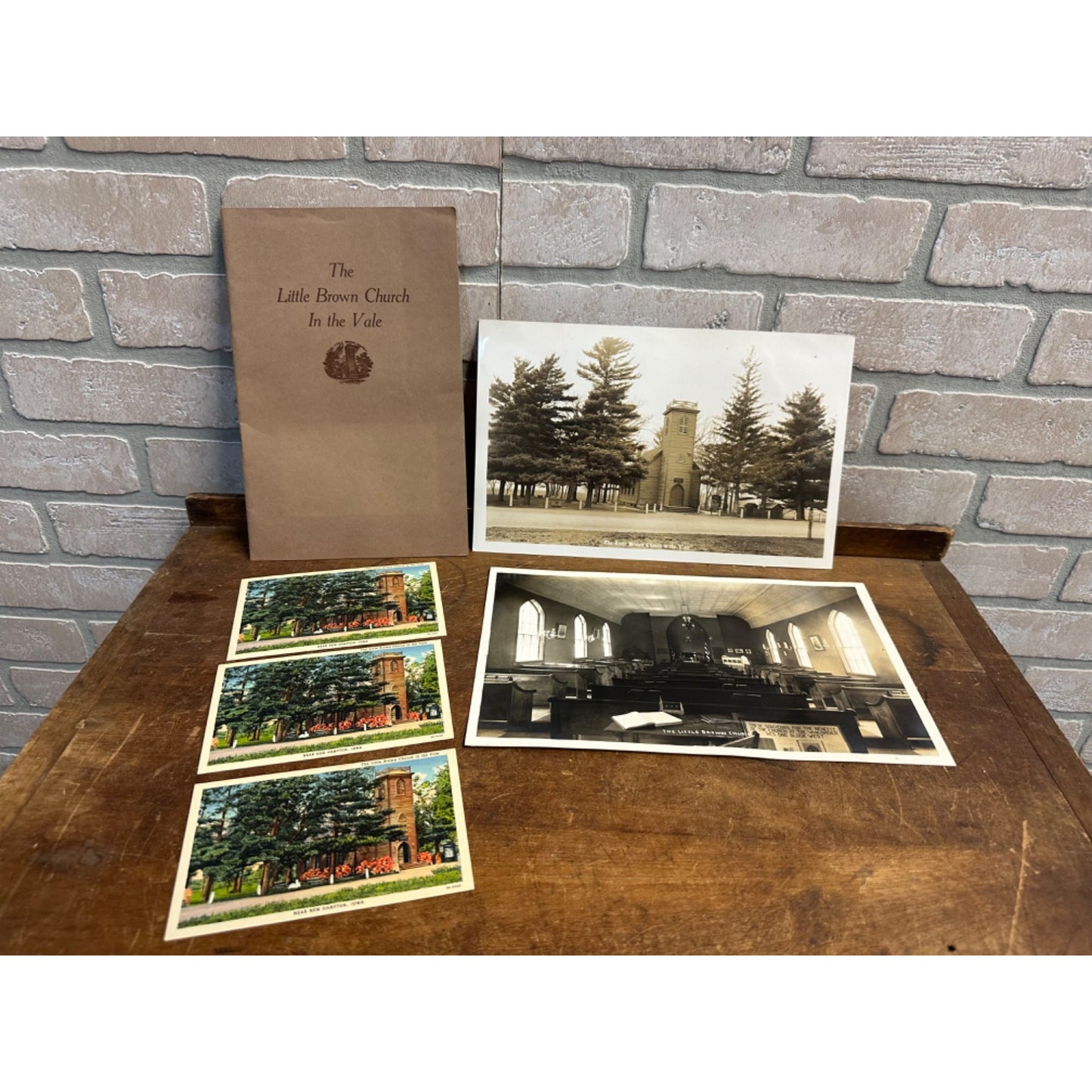 Vintage Little Brown Church in the Vale Real Photos Nashua Iowa Postcards Book