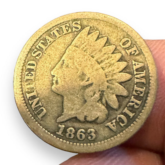 1863 INDIAN HEAD CENT UNITED STATES ONE CENT PENNY