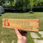 Vintage Pine River Cheese Box Newton WI Wood Crate Advertising 2lb