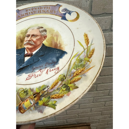 FRED KRUG BREWING CO. 1859 - 1909 ADVERTISING PLATE ORIGINAL PRE-PROHIBITION