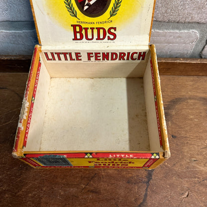 VINTAGE LITTLE FENDRICH BUDS FACTORY 202 INDIANA CIGAR BOX