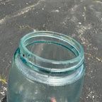 Vintage Mason Jar Patent Nov. 30th 1858 266 W/ Shield Cross Aqua Blue