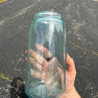 Vintage Mason Jar Patent Nov. 30th 1858 266 W/ Shield Cross Aqua Blue
