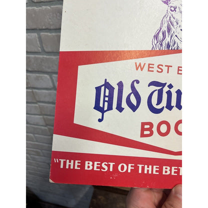 Vintage 1950s West Bend Lithia Old Timer's Bock Beer Advertising Sign Wis Easel