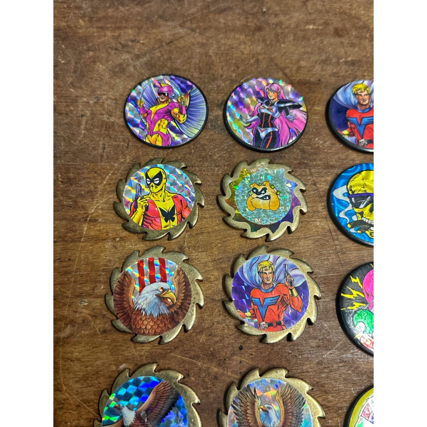 Vintage 1990s POGS Heavy Metal Milk Caps Slammers Holgraphic Stickers Lot