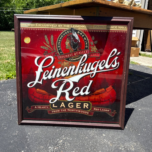 Leinenkugel's Red Lager Framed Beer Advertising Mirror Sign Bar Breweriana