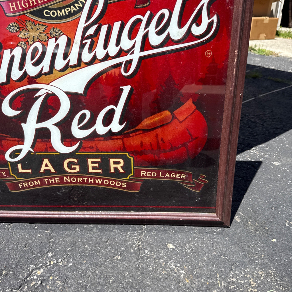 Leinenkugel's Red Lager Framed Beer Advertising Mirror Sign Bar Breweriana