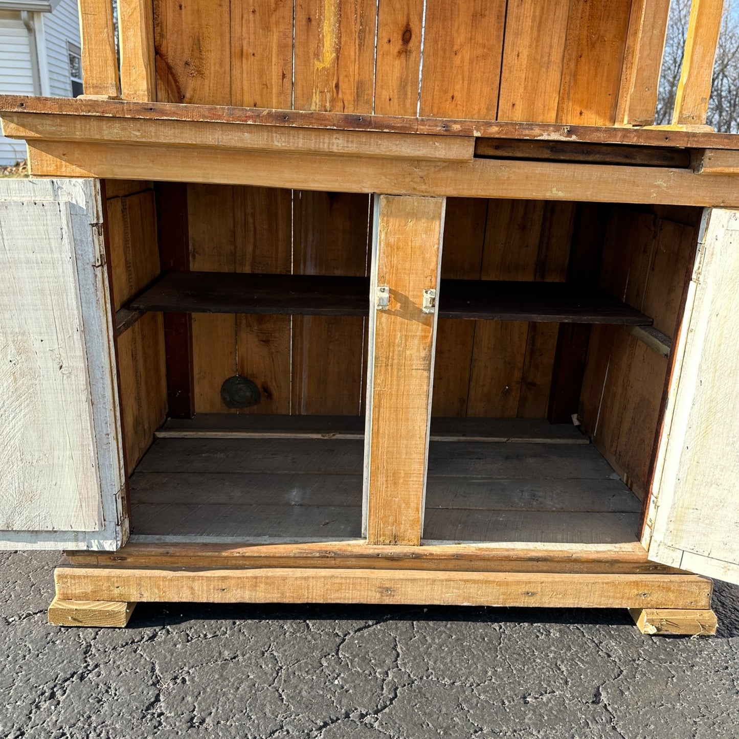 Antique Primitive Bakers Bread-Making Cabinet Cupboard