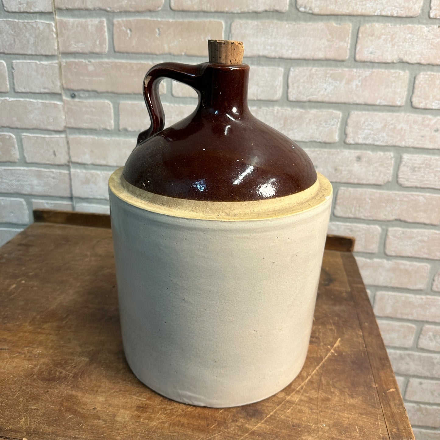 Antique Scarce Western Stoneware Maple Leaf Pottery Stoneware 2 Gallon Jug #2