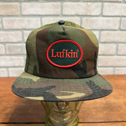 VINTAGE LUFKIN CAMOFLAGE RETRO SNAPBACK HAT MESH