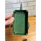 Vintage Silk Toys Green Aluminum Farm Tractor & Wagon Trailer Toy 5.5"