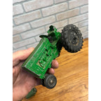 Vintage Silk Toys Green Aluminum Farm Tractor & Wagon Trailer Toy 5.5"