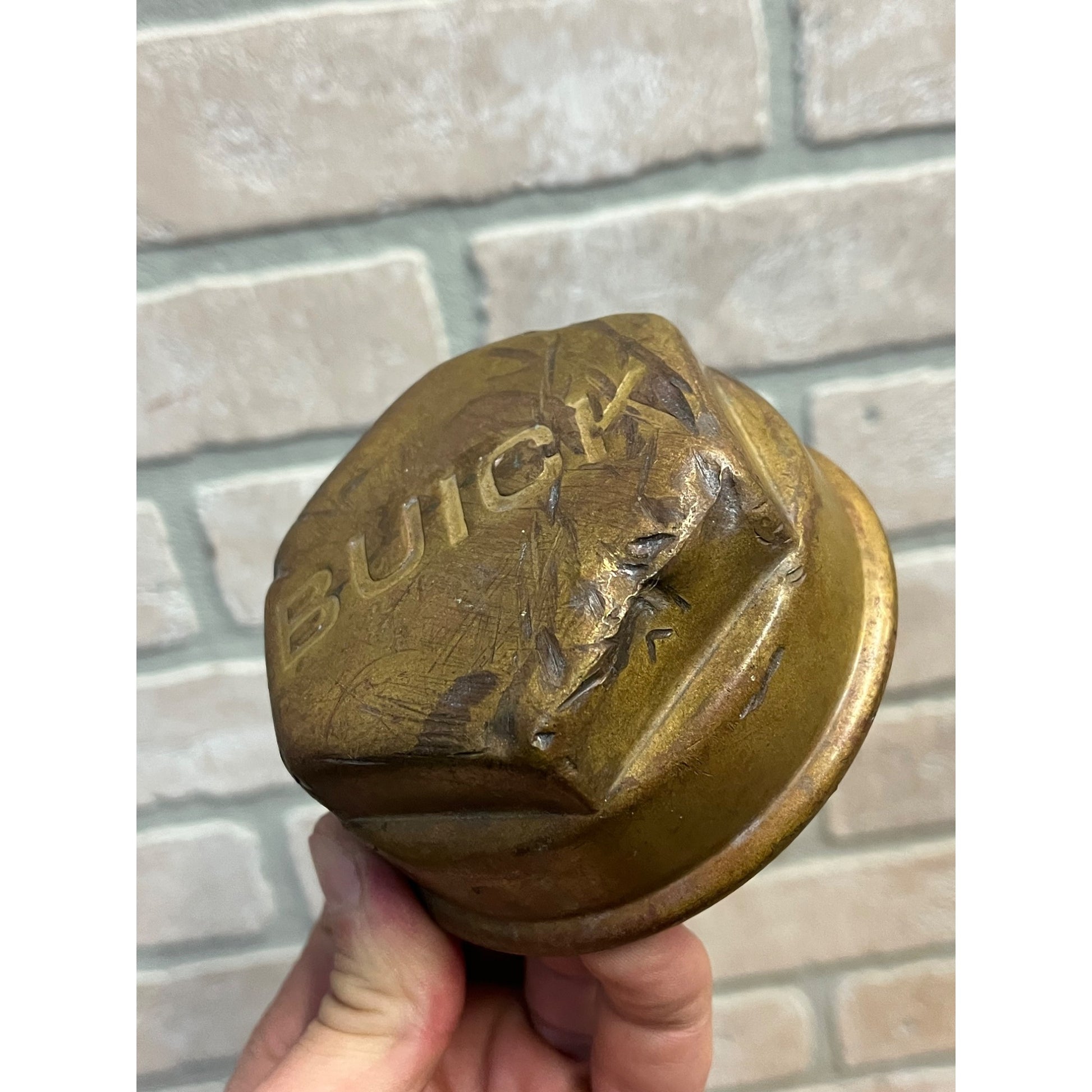 Antique 1920s Buick Solid Brass Wheel Hubcaps Grease Covers