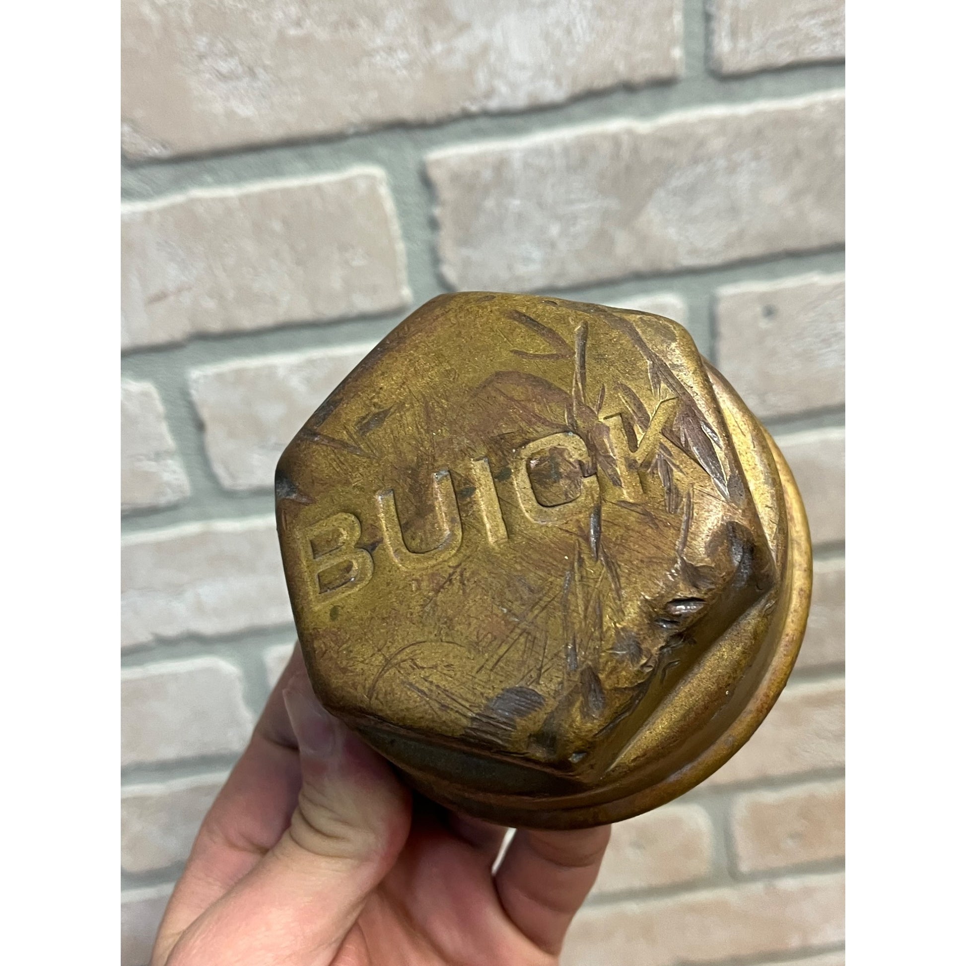 Antique 1920s Buick Solid Brass Wheel Hubcaps Grease Covers