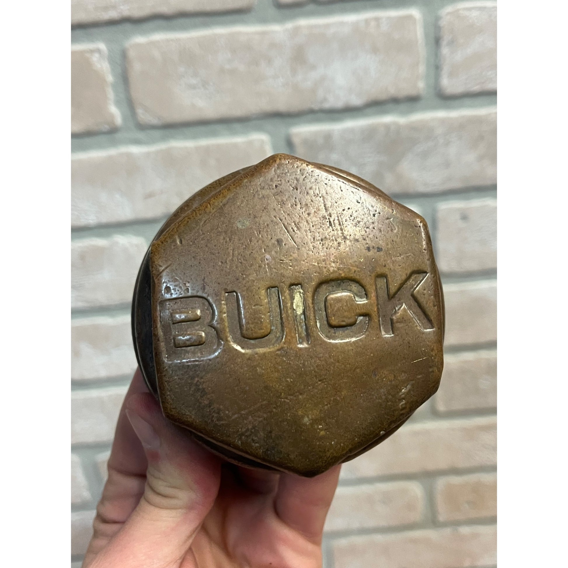 Antique 1920s Buick Solid Brass Wheel Hubcaps Grease Covers