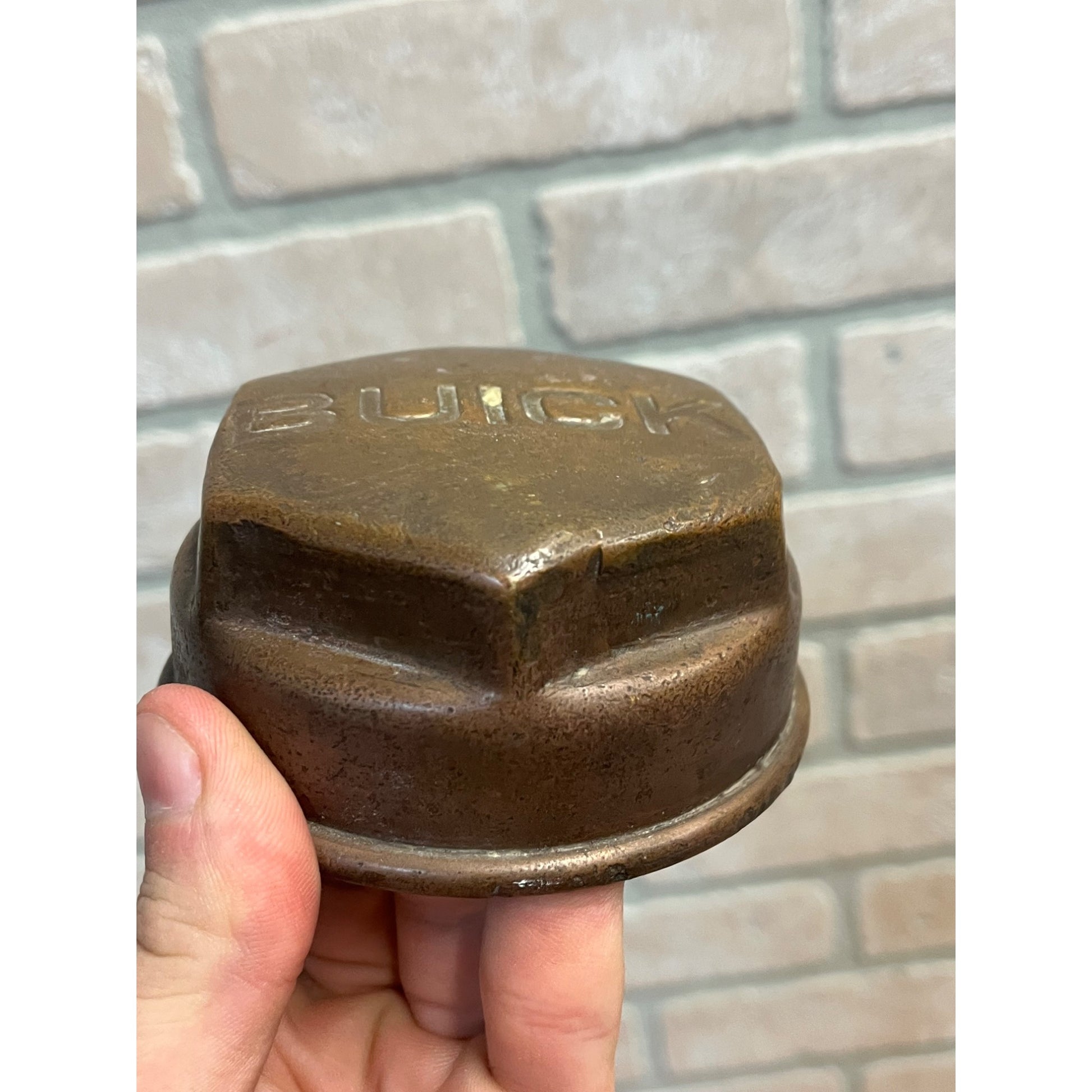 Antique 1920s Buick Solid Brass Wheel Hubcaps Grease Covers