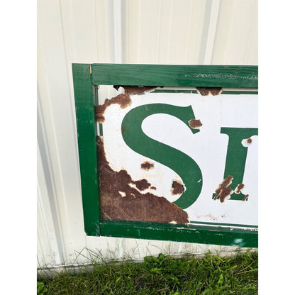 Original 1920s Sinclair Oils Service Gas Station Porcelain Advertising Sign