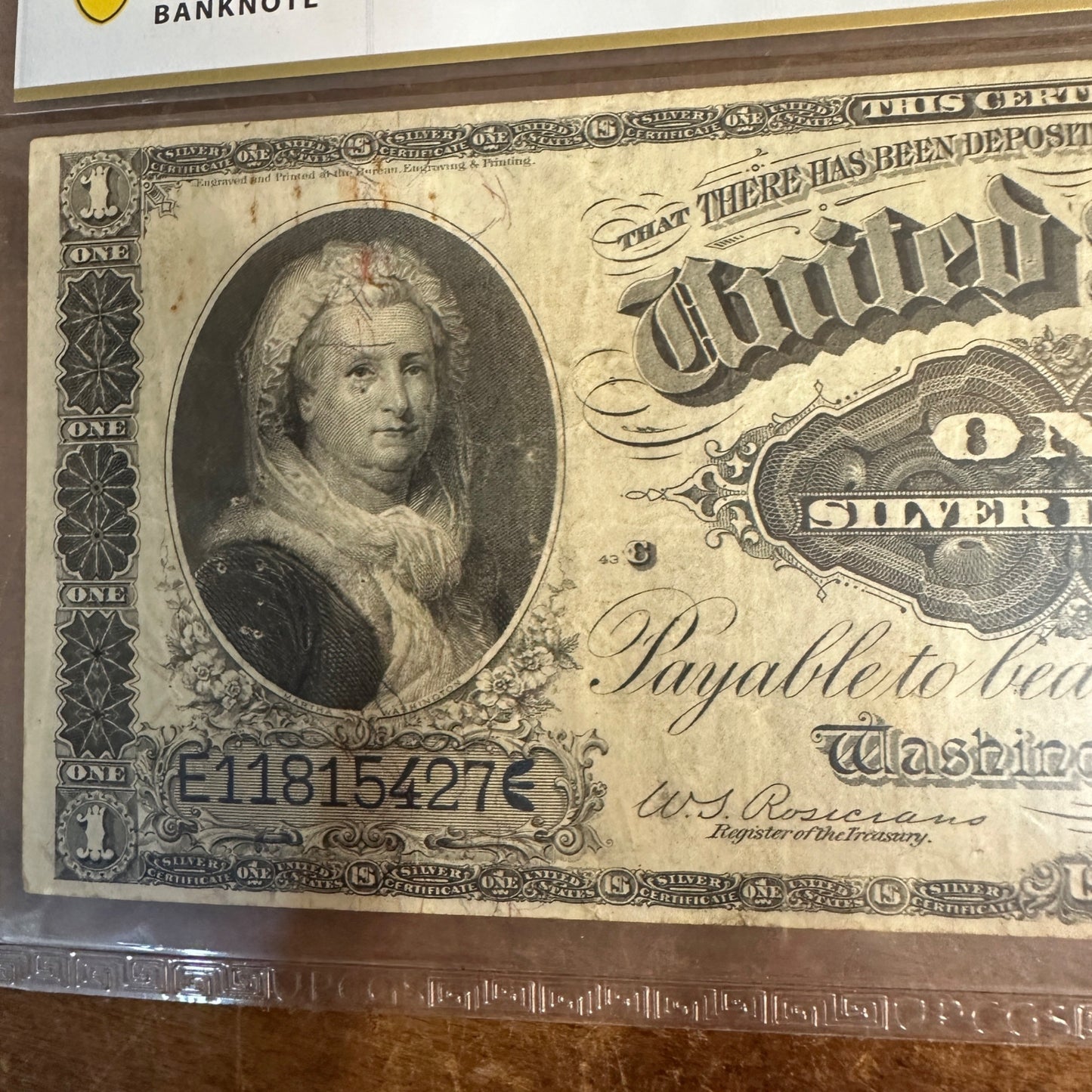 Fr. 222 1891 $1 Matha Washington Red Seal Silver Certificate PCGS 30