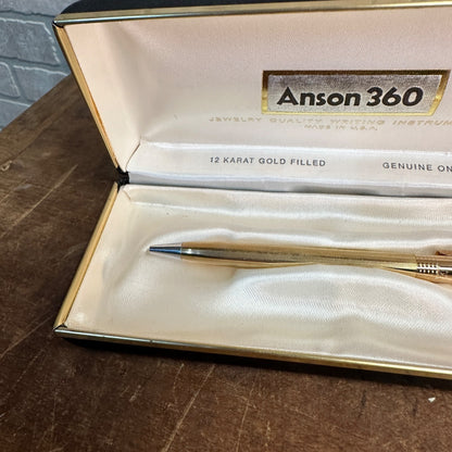 Vintage Anson 360 12kt Gold-Filled Pen + 12kt Gold Fine Desk Set w/ Cases