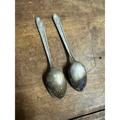 Vintage Wm. Rogers Silverplate John F. Kennedy + John Adams Presidential Spoons