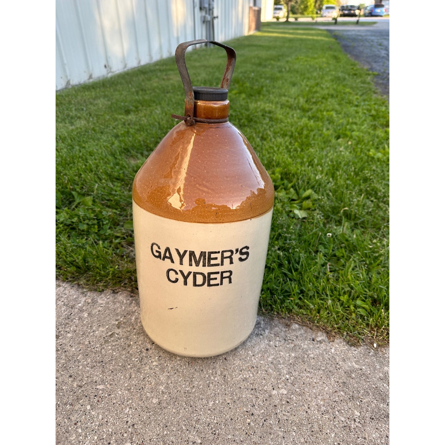 Vintage Stoneware Gaymer Cyder Apple Cider Jug Crock Dispenser Advertising