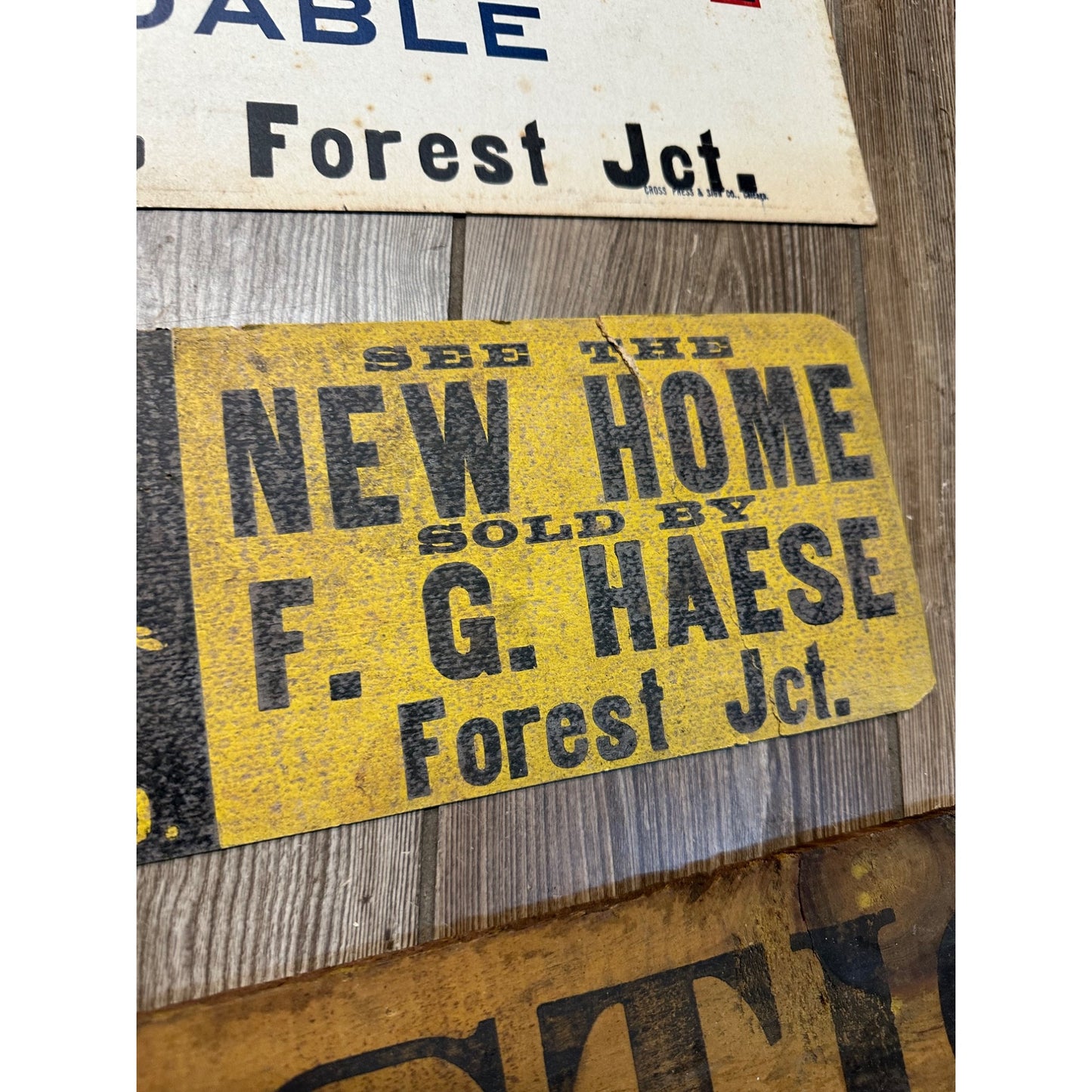 RARE Early 1900s Haese General Store (Forest Junction Wis) Advertising Signs Sewing Machine ++