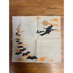 Vintage 1920s Dennison Halloween Crepe Paper Napkin Witch/Bats