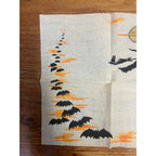 Vintage 1920s Dennison Halloween Crepe Paper Napkin Witch/Bats