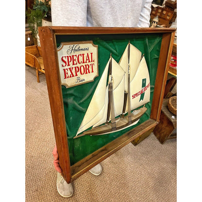 Vintage 1970s Heileman's Special Export Beer on Tap Wood Framed Advertising Sign