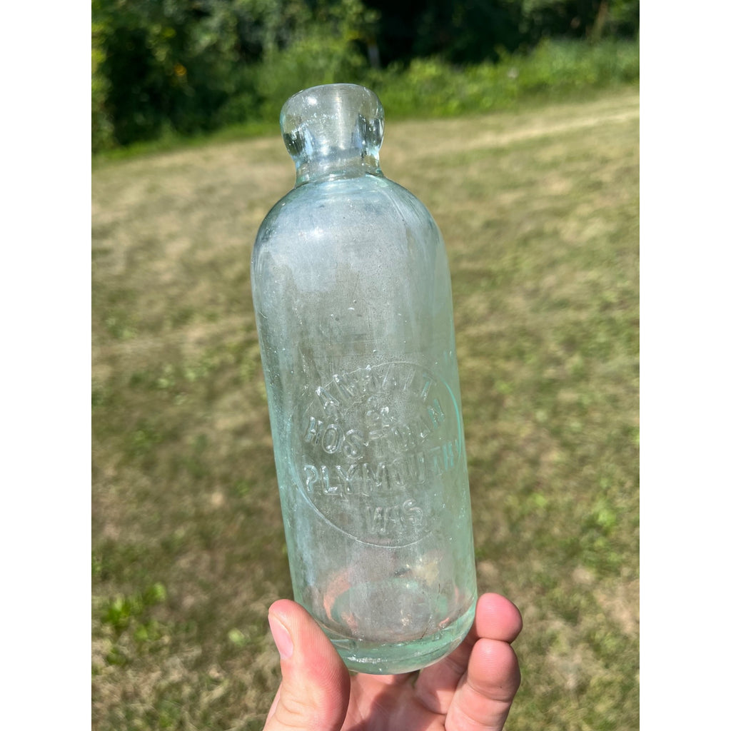 Vintage Anhalt & Hostman Plymouth Wis Wisconsin Hutchinson Soda Bottle Hutch Blob