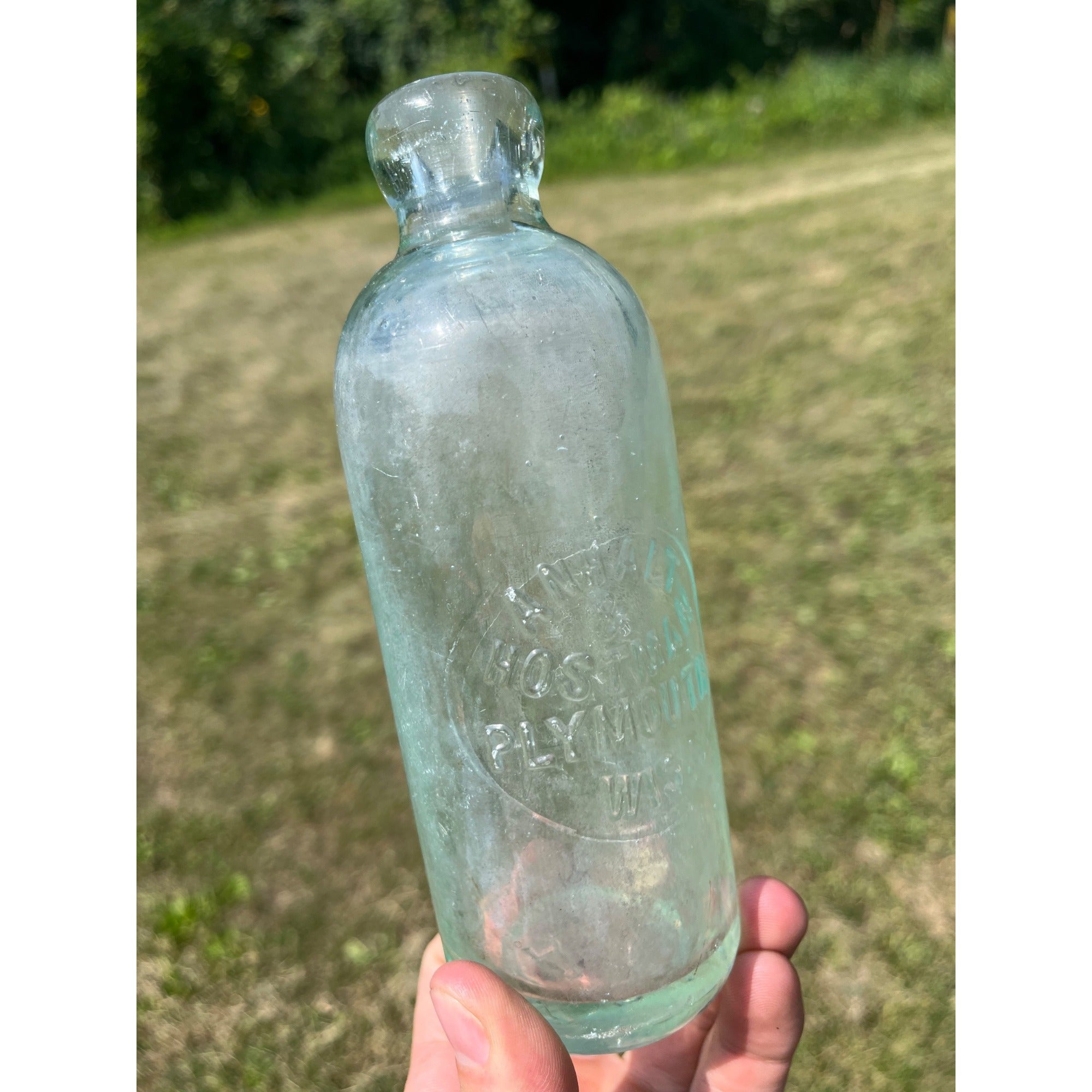 Vintage Anhalt & Hostman Plymouth Wis Wisconsin Hutchinson Soda Bottle Hutch Blob