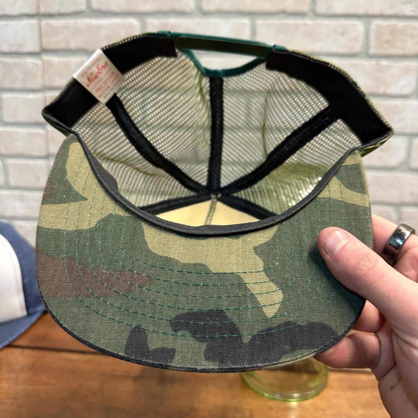 VINTAGE LUFKIN CAMOFLAGE RETRO SNAPBACK HAT MESH