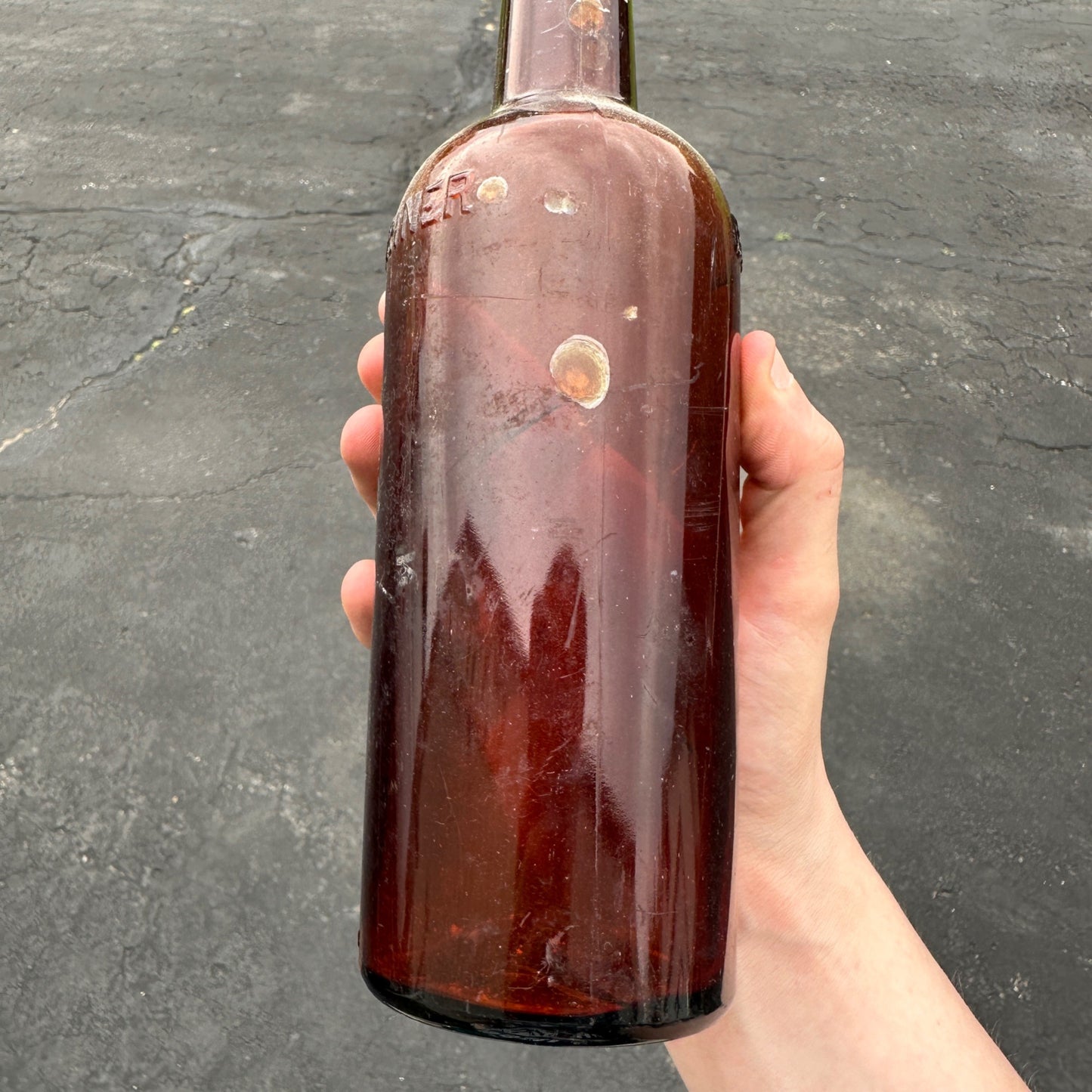 Antique Jos Triner Chicago Illinois Elixir Bitter Wine Amber Bottle Whiskey?