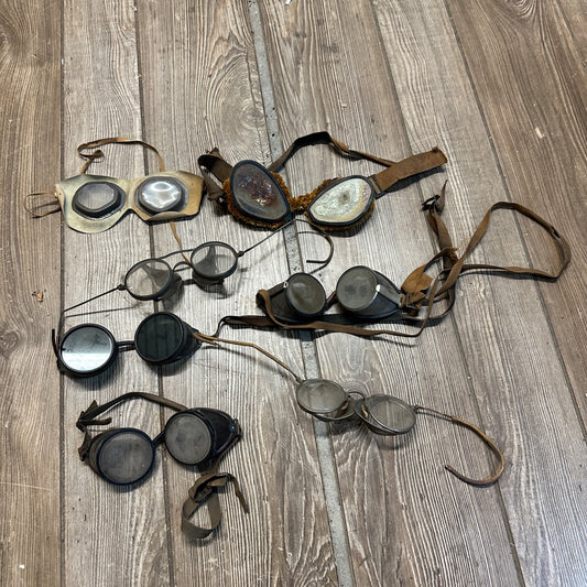 Antique Huge Lot (7) 1920s-30s Motorcycle Riding Glasses Goggles